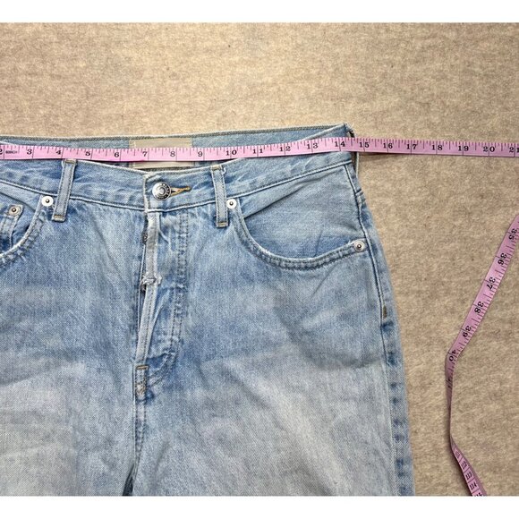 Everlane The 90s Cheaky Jean Denim Patchwork Distressed 28 Crop Light Wash - Picture 9 of 11